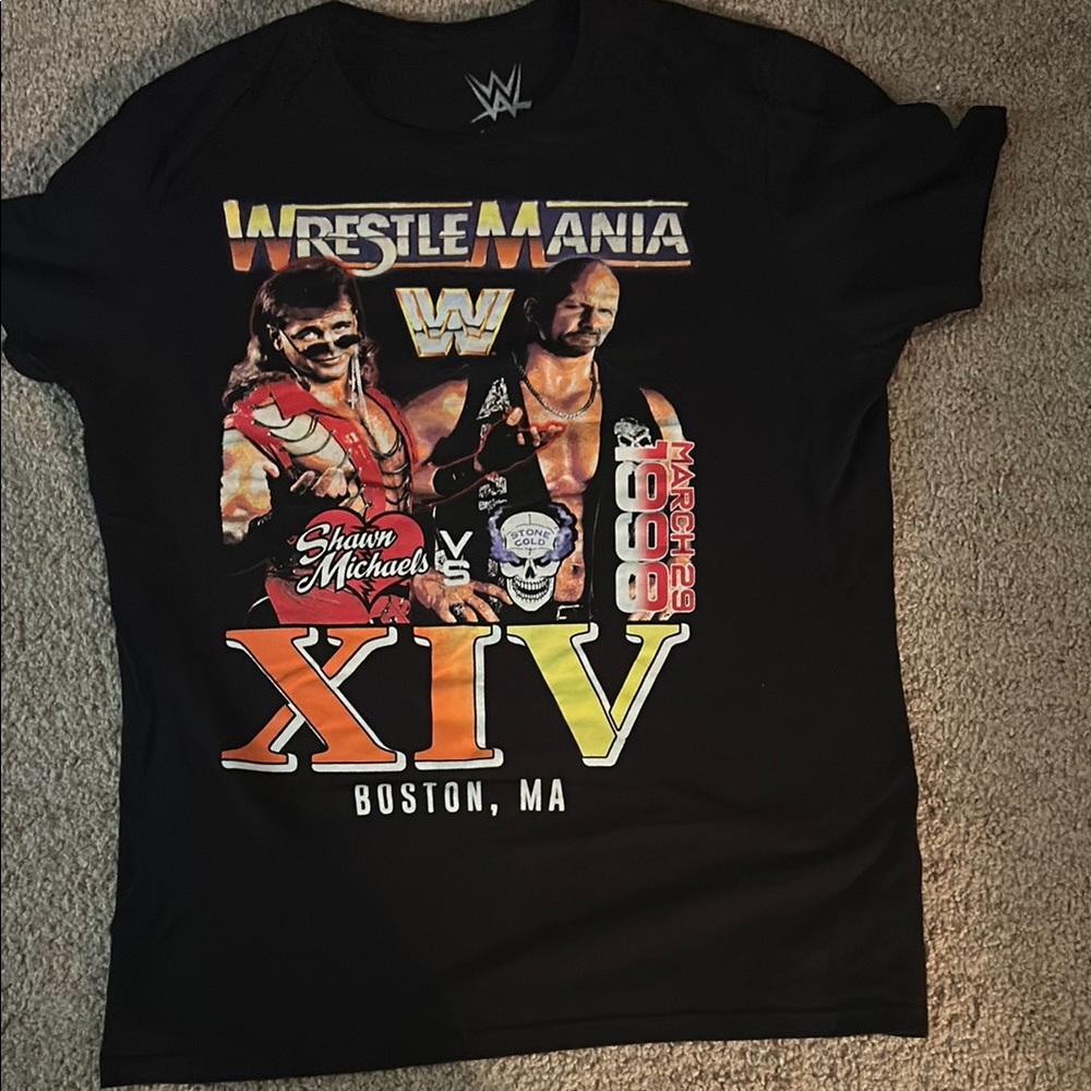 WWE Black Short Sleeve WrestleMania Tee